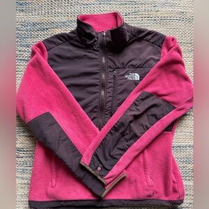 The North Face Women's Pink and Brown Polartek Fleece Jacket, Large